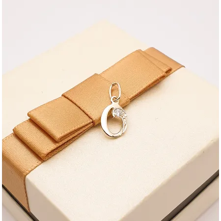 ZŁOTA ZAWIESZKA 585 LITERKA O z Cyrkonią