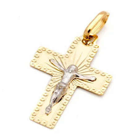 ZŁOTY KRZYŻYK Z PANEM JEZUSEM 585 PEŁNE ZŁOTO