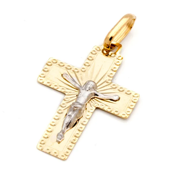 ZŁOTY KRZYŻYK Z PANEM JEZUSEM 585 PEŁNE ZŁOTO