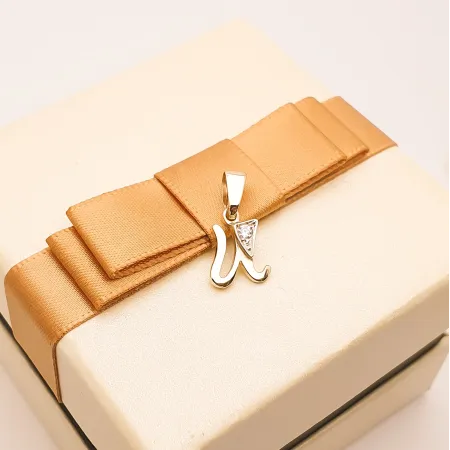 ZŁOTA ZAWIESZKA 585 LITERKA U z Cyrkonią