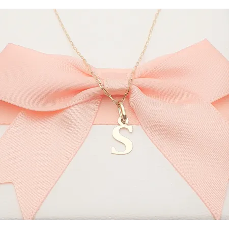 Złota Zawieszka Mała Literka ''S'' pr 585