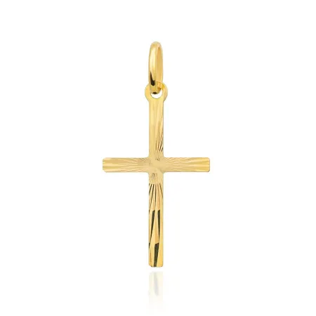 Złoty Krzyżyk 585 Diamentowany na Prezent