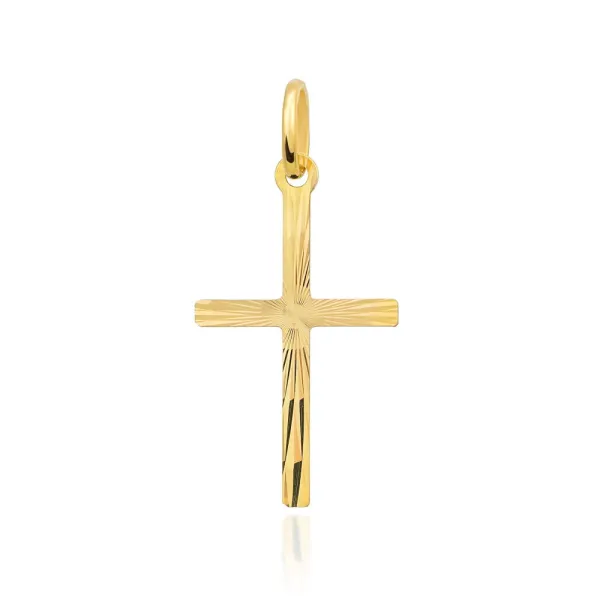 Złoty Krzyżyk 585 Diamentowany na Prezent