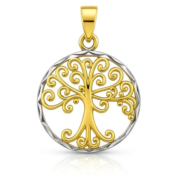 Złota Zawieszka Drzewko Szczęścia Diamentowane 