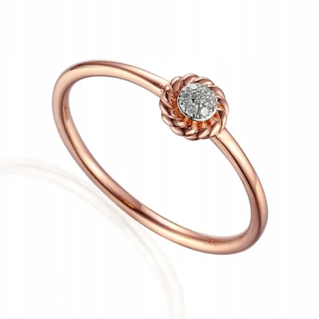 PIERŚCIONEK DIAMENTY RÓŻOWE ZŁOTO PRÓBA 585