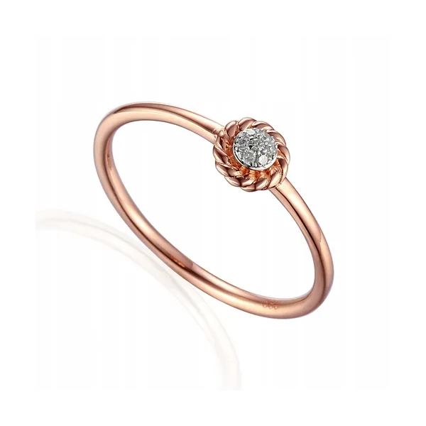 PIERŚCIONEK DIAMENTY RÓŻOWE ZŁOTO PRÓBA 585