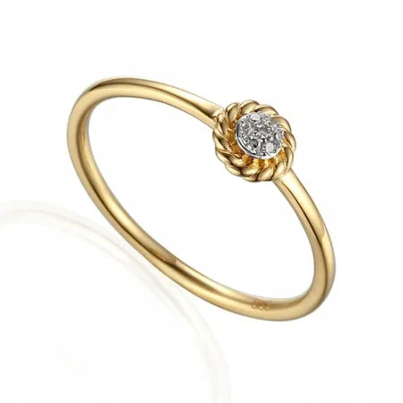 PIERŚCIONEK DIAMENTY RÓŻOWE ZŁOTO PRÓBA 585