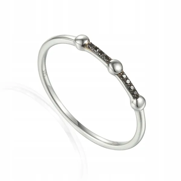 PIERŚCIONEK CZARNE DIAMENTY 585 BIAŁE ZŁOTO