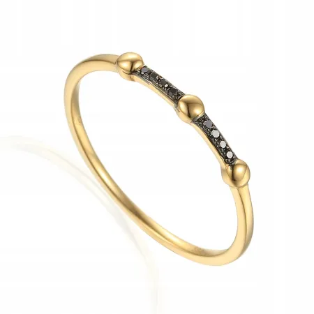 PIERŚCIONEK CZARNE DIAMENTY 585 BIAŁE ZŁOTO