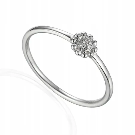 ZŁOTY 585 PIERŚCIONEK Z DIAMENTAMI NA PREZENT