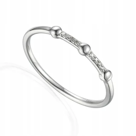 ZŁOTY PIERŚCIONEK Z DIAMENTAMI 585 PREZENT