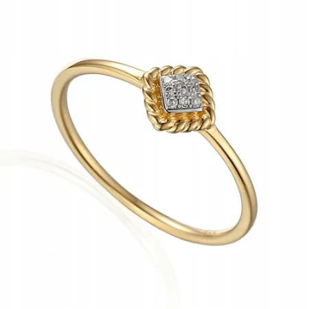 PIERŚCIONEK DIAMENTY RÓŻOWE ZŁOTO PRÓBA 585