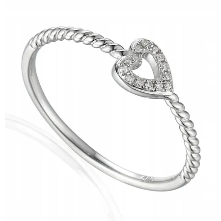 PIERŚCIONEK BIAŁE ZŁOTO DIAMENTY 585 PREZENT