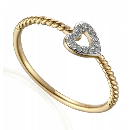 PIERŚCIONEK BIAŁE ZŁOTO DIAMENTY 585 PREZENT