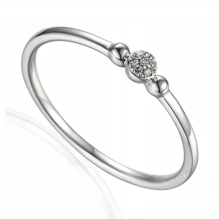 ZŁOTY 14K PIERŚCIONEK Z DIAMENTAMI NA PREZENT