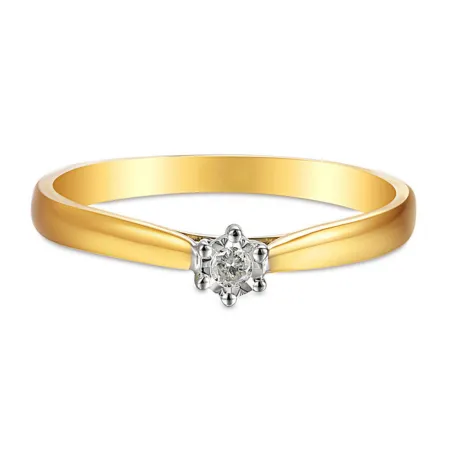 ZŁOTY PIERŚCIONEK ZARĘCZYNOWY 585 BRYLANT GRAWER