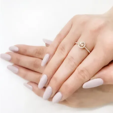 PIERŚCIONEK MORGANIT DIAMENTY PRÓBA 585