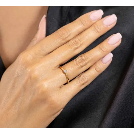 ZŁOTY ZARĘCZYNOWY PIERŚCIONEK BRYLANT PRÓBA 585