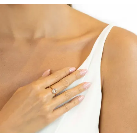 PIERŚCIONEK MORGANIT DIAMENTY RÓŻOWE ZŁOTO pr 585