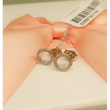 ZŁOTE 585 KOLCZYKI KÓŁKA OPONKI Z DIAMENTAMI