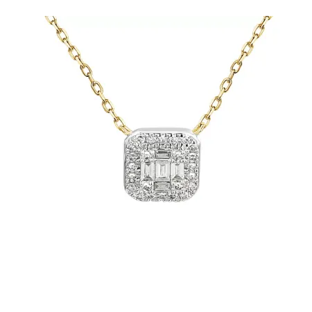 Naszyjnik Złoty 585 Celebrytka Diamenty Bagietkowe