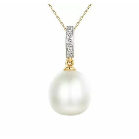 ZŁOTA ZAWIESZKA 585 PERŁA DIAMENTY NA PREZENT