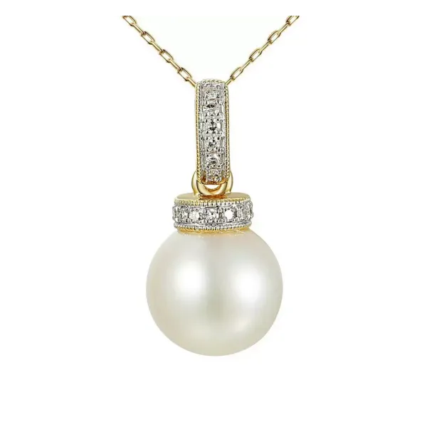 ZŁOTA ZAWIESZKA 585 PERŁA I DIAMENTY PREZENT 