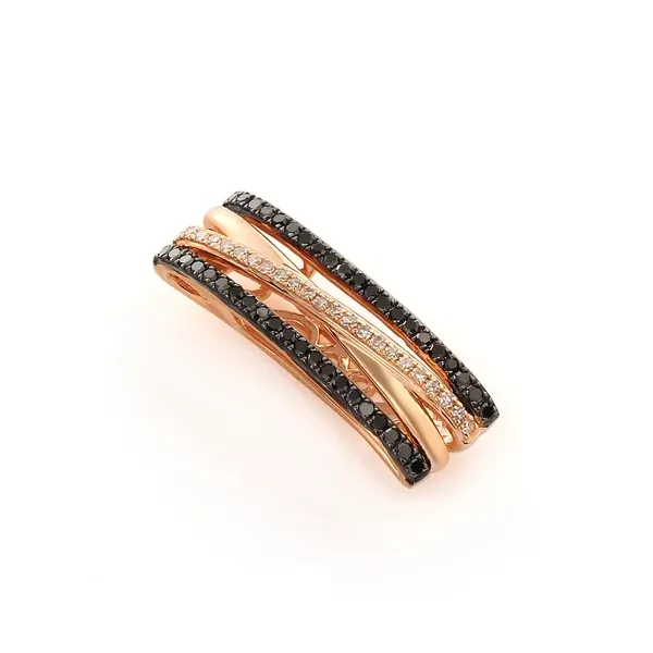 ZAWIESZKA 585 BIAŁE CZARNE BRYLANTY RÓŻOWE ZŁOTO