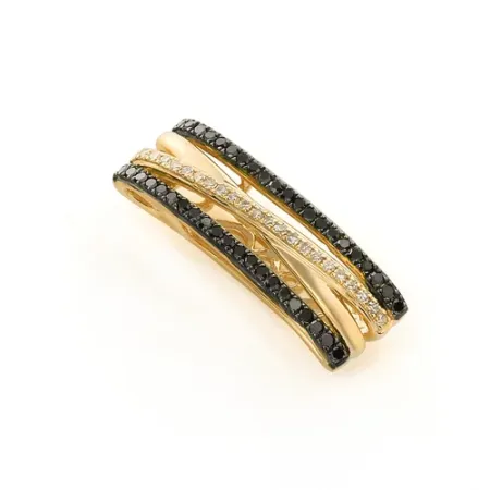 ZAWIESZKA 585 BIAŁE CZARNE BRYLANTY RÓŻOWE ZŁOTO