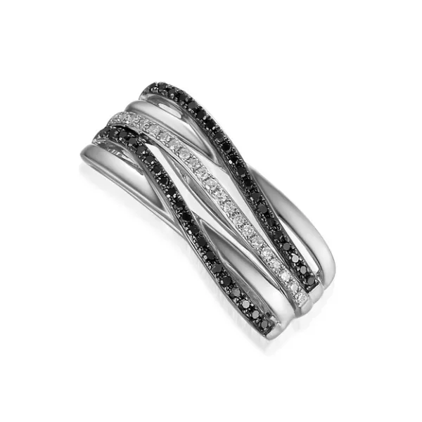 Zawieszka 585 Czarne Brylanty Białe Złoto Prezent