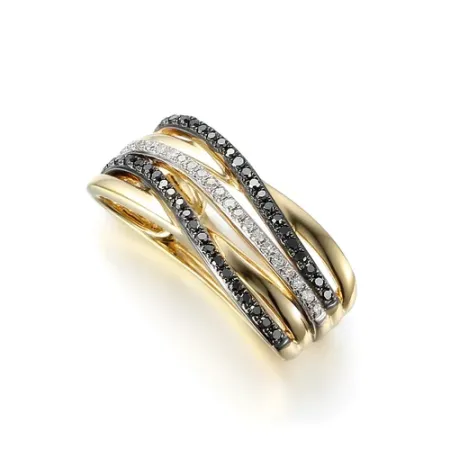 Zawieszka 585 Czarne Brylanty Białe Złoto Prezent