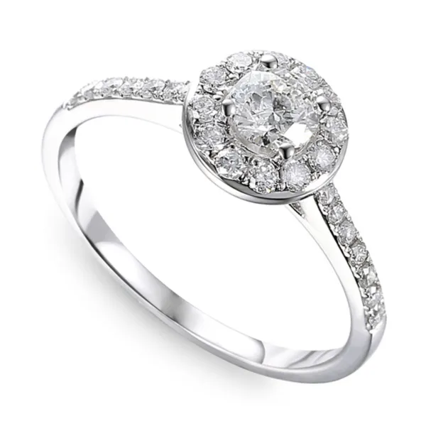 Pierścionek z Diamentami Białe Złoto Próba 585