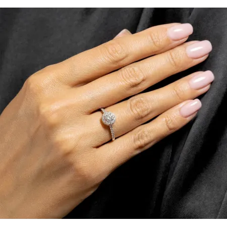 Pierścionek z Diamentami Białe Złoto Próba 585