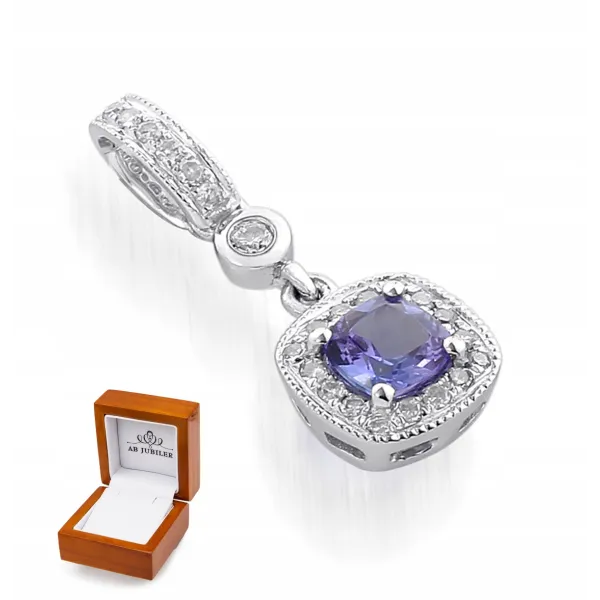 ZAWIESZKA TANZANIT DIAMENTY BIAŁE ZLOTO pr 585