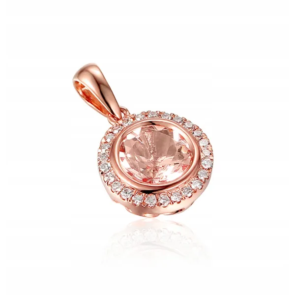 RÓŻOWA ZAWIESZKA MORGANIT DIAMENTY pr 585