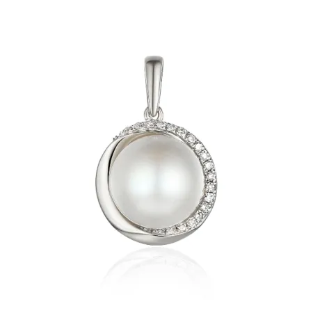 ZŁOTA ELEGANCKA 585 ZAWIESZKA PERŁA DIAMENTY