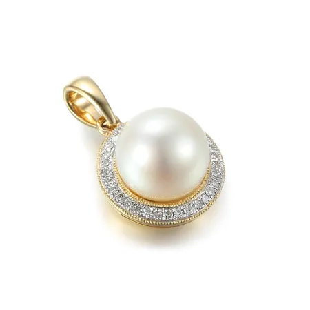 ZAWIESZKA PERŁA I DIAMENTY PREZENT PRÓBA 585