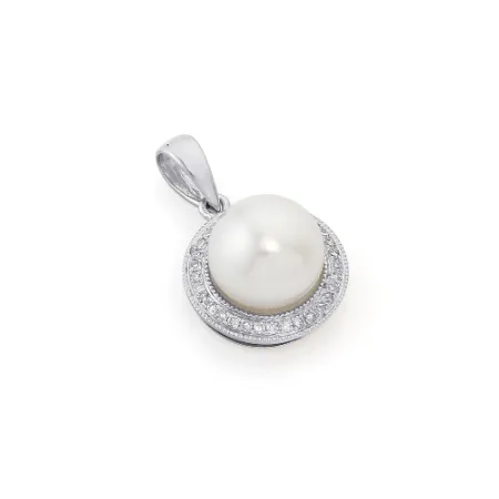 ZAWIESZKA PERŁA I DIAMENTY PREZENT PRÓBA 585