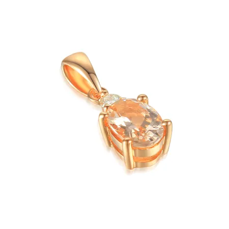 RÓŻOWE ZŁOTO 585 ZAWIESZKA MORGANIT DIAMENTY
