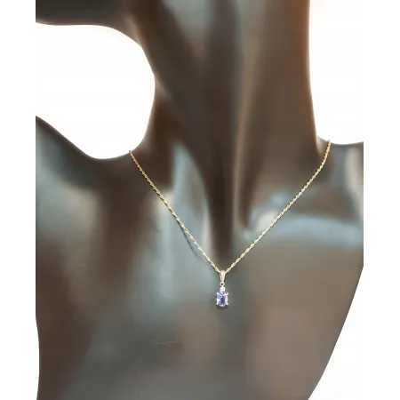 ZAWIESZKA 585 TANZANIT DIAMENTY DWUKOLOROWA