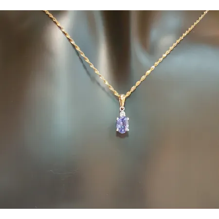 ZAWIESZKA 585 TANZANIT DIAMENTY DWUKOLOROWA