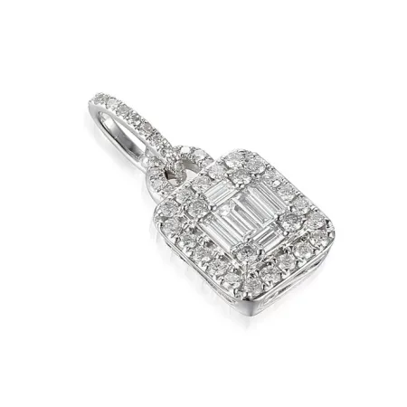 Elegancka 585 Zawieszka z Diamentami Białe Złoto