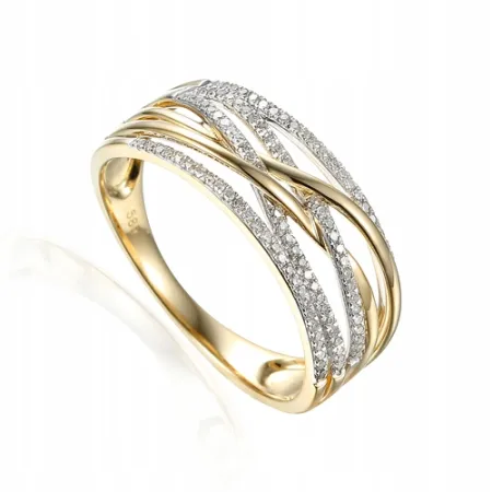 ZŁOTY ZARĘCZYNOWY PIERŚCIONEK Z BRYLANTAMI