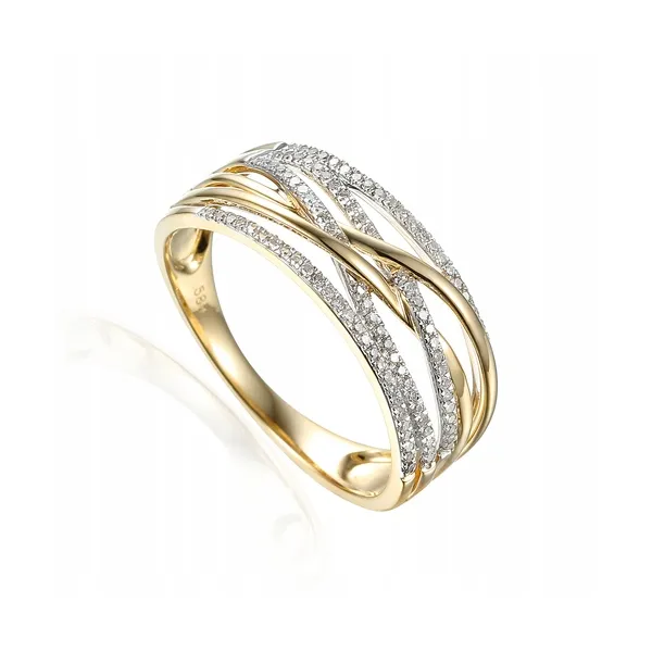 ZŁOTY ZARĘCZYNOWY PIERŚCIONEK Z BRYLANTAMI