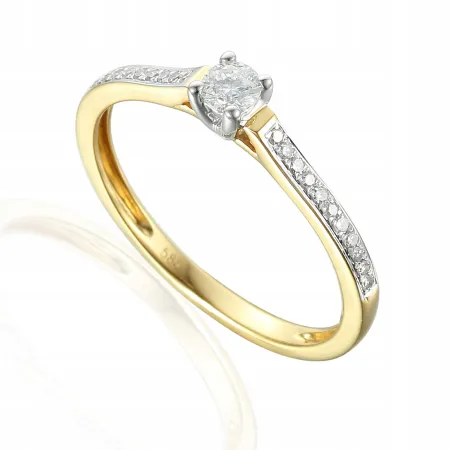 PIERŚCIONEK ZŁOTY 585 ZARĘCZYNOWY Z BRYLANTAMI