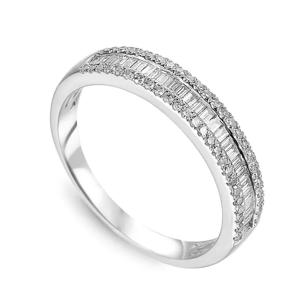 Elegancki Pierścionek Diamenty Białe Złoto pr 585