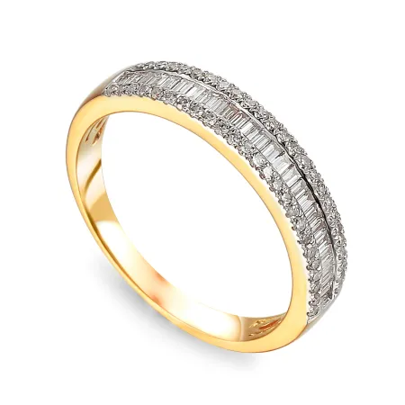 Złoty 585 Elegancki Pierścionek Diamenty Grawer