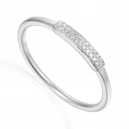 ZŁOTY DELIKATNY 585 PIERŚCIONEK DIAMENTY PREZENT