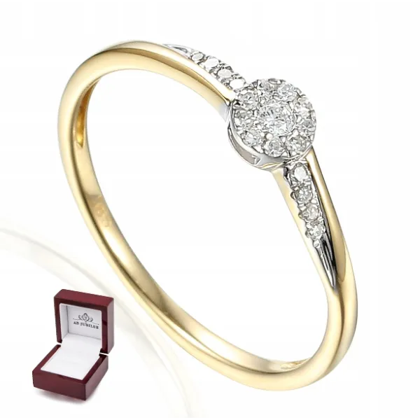 ZŁOTY ZARĘCZYNOWY PIERŚCIONEK Z BRYLANTAMI