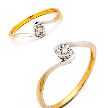 ZŁOTY PIERŚCIONEK 585 Z BRYLANTAMI 0,05ct